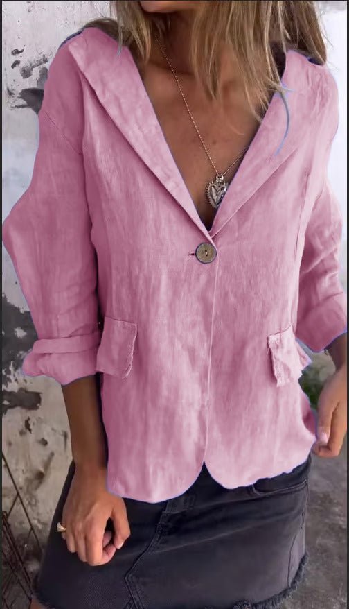Valentina | Lightweight minimalist women's cotton and linen blazer