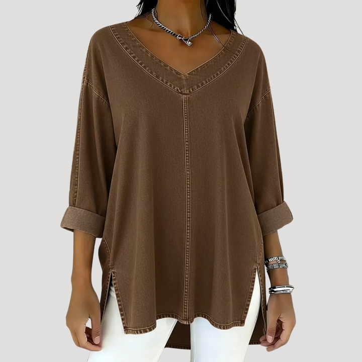 Alessia | Elegante e Comoda Tunica Top Donna con Scollo a V