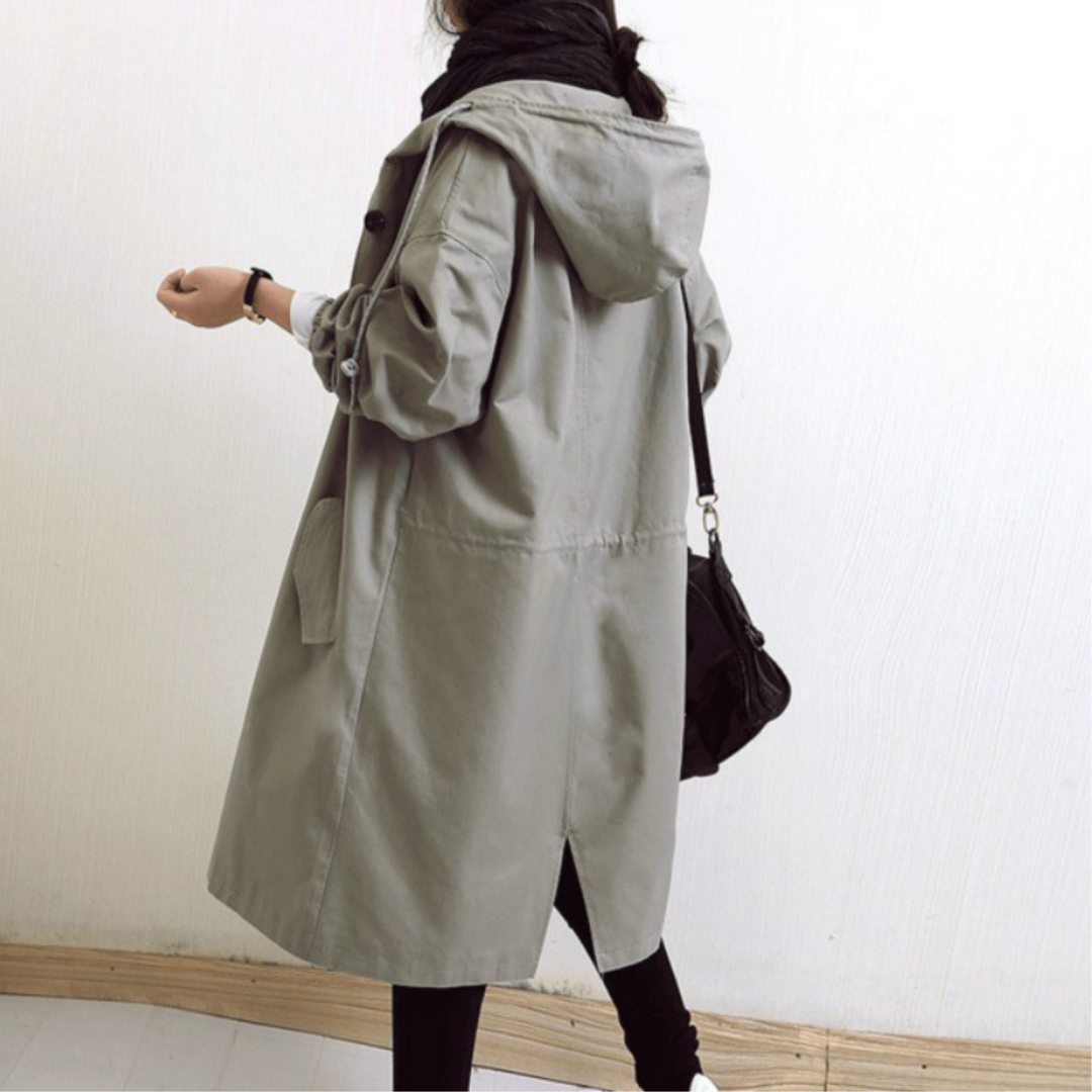 Elizabeth | Trench lungo con cappuccio comodo e funzionale