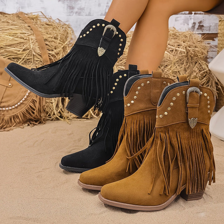 Nadine | Stivali da Cowboy Western da Donna con Frange e Borchie