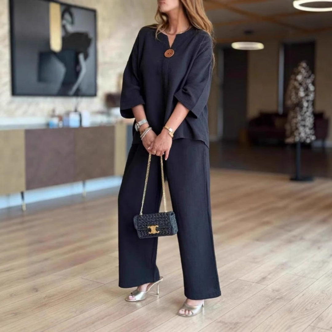 Claudia | Set composto da un'elegante tunica e pantaloni a gamba larga