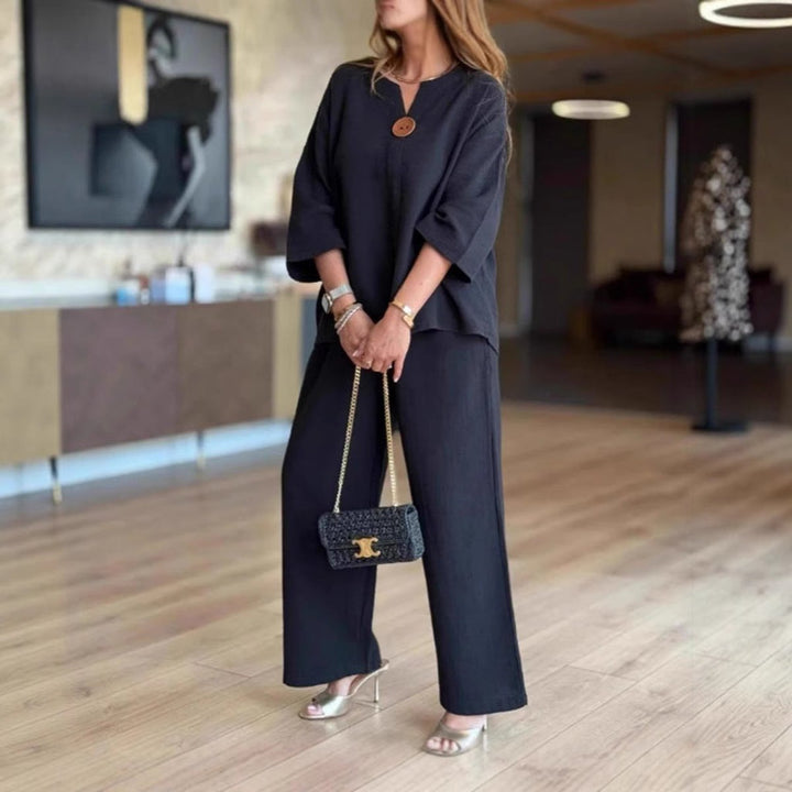 Claudia | Set composto da un'elegante tunica e pantaloni a gamba larga