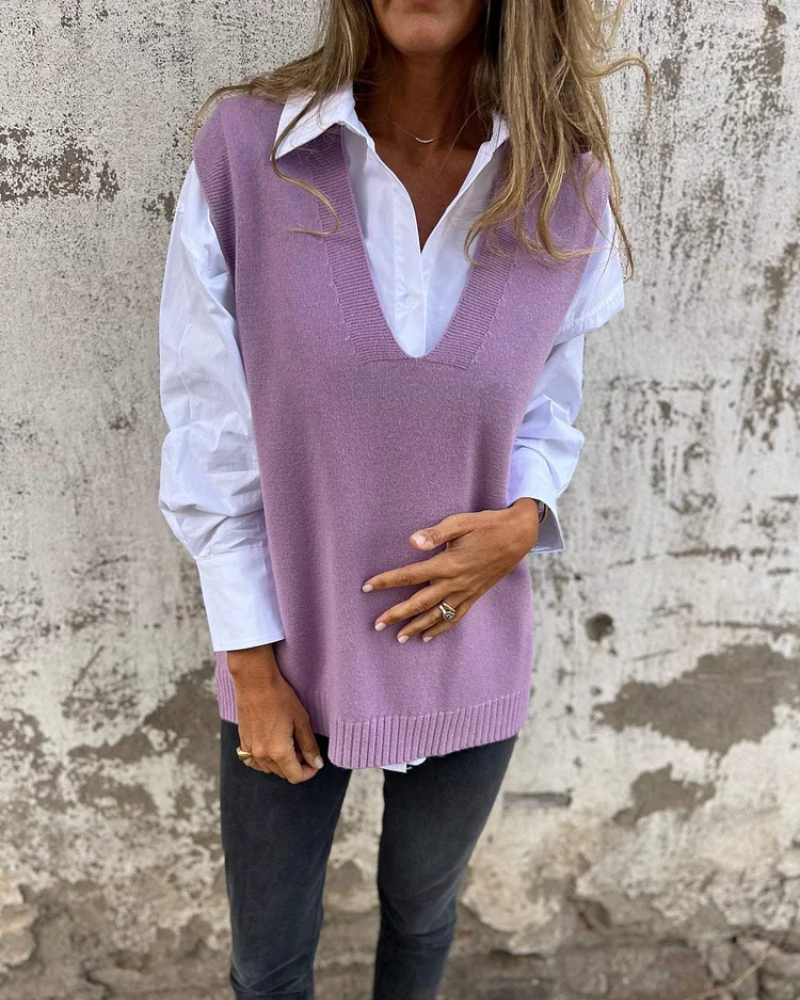 Sophia | Gilet Donna in Maglia Classica Elegante e Versatile