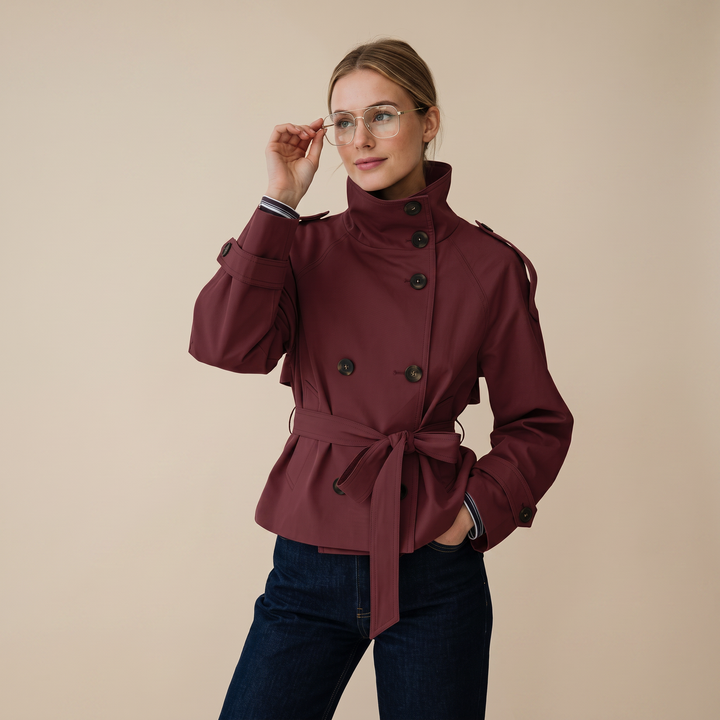 Evelyn | Trench Coat con Cintura – Elegante Stile Classico