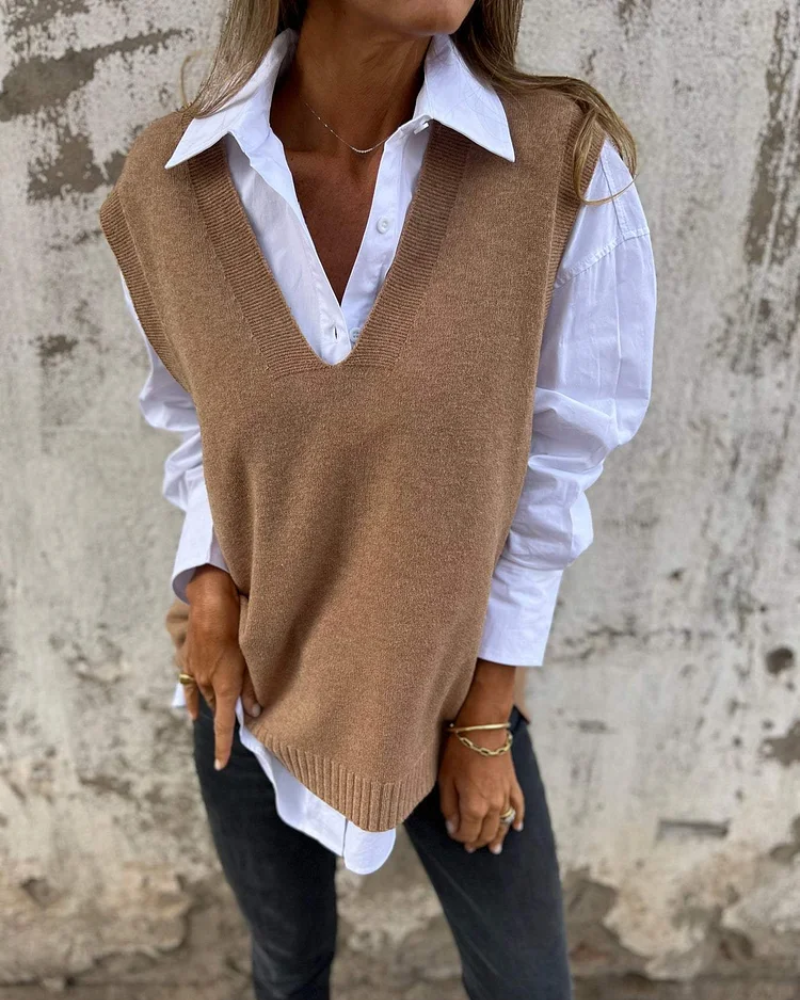 Sophia | Gilet Donna in Maglia Classica Elegante e Versatile