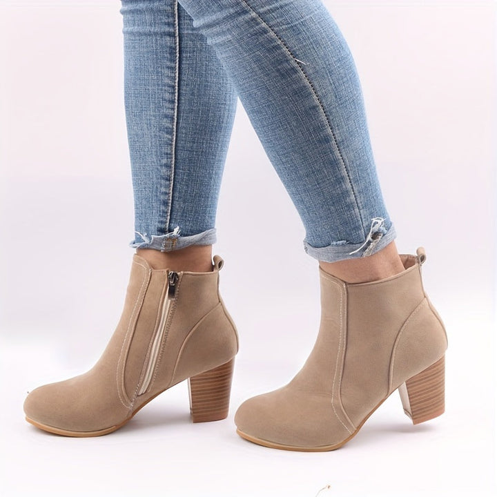 Claudia | Versatile Suede Ankle Boots with Block Heel