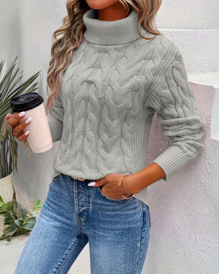 Marie | Turtleneck Sweater – Timeless Cable Knit Style for Women