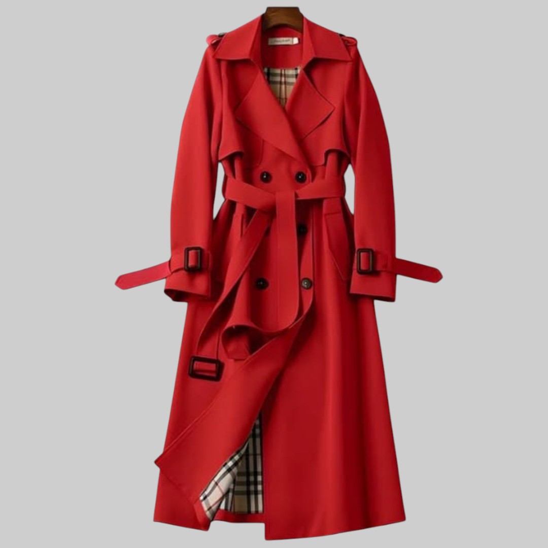 Caroline | Elegant and comfortable long double-breasted trench coat