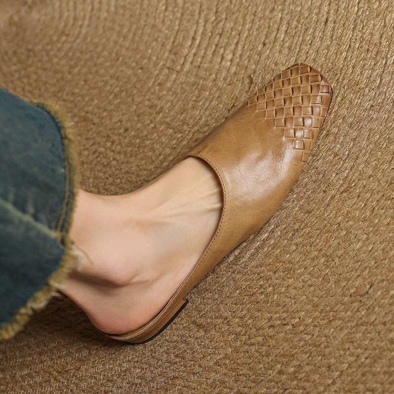 Mila | Mules senza lacci in pelle intrecciata eleganti e comodi