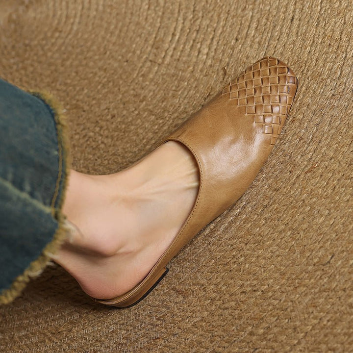 Mila | Mules senza lacci in pelle intrecciata eleganti e comodi