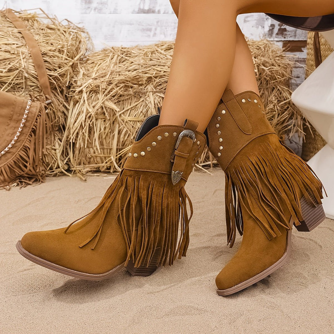 Nadine | Stivali da Cowboy Western da Donna con Frange e Borchie