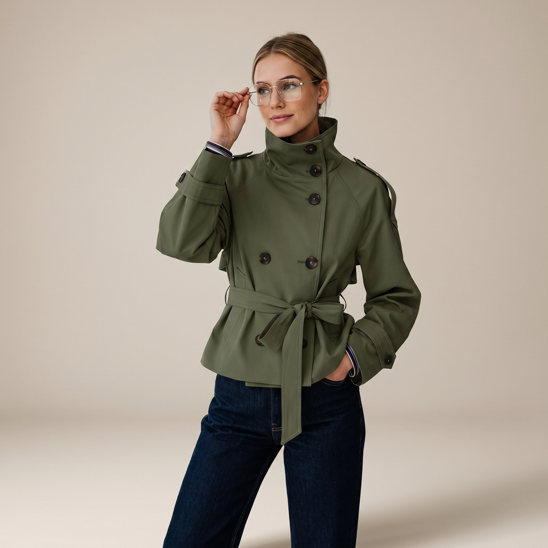 Evelyn | Trench Coat con Cintura – Elegante Stile Classico