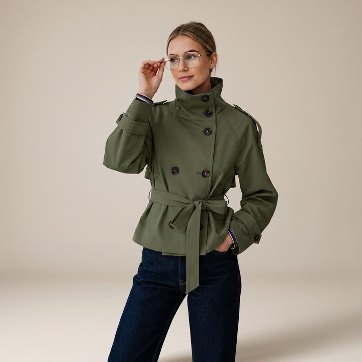 Evelyn | Trench Coat con Cintura – Elegante Stile Classico
