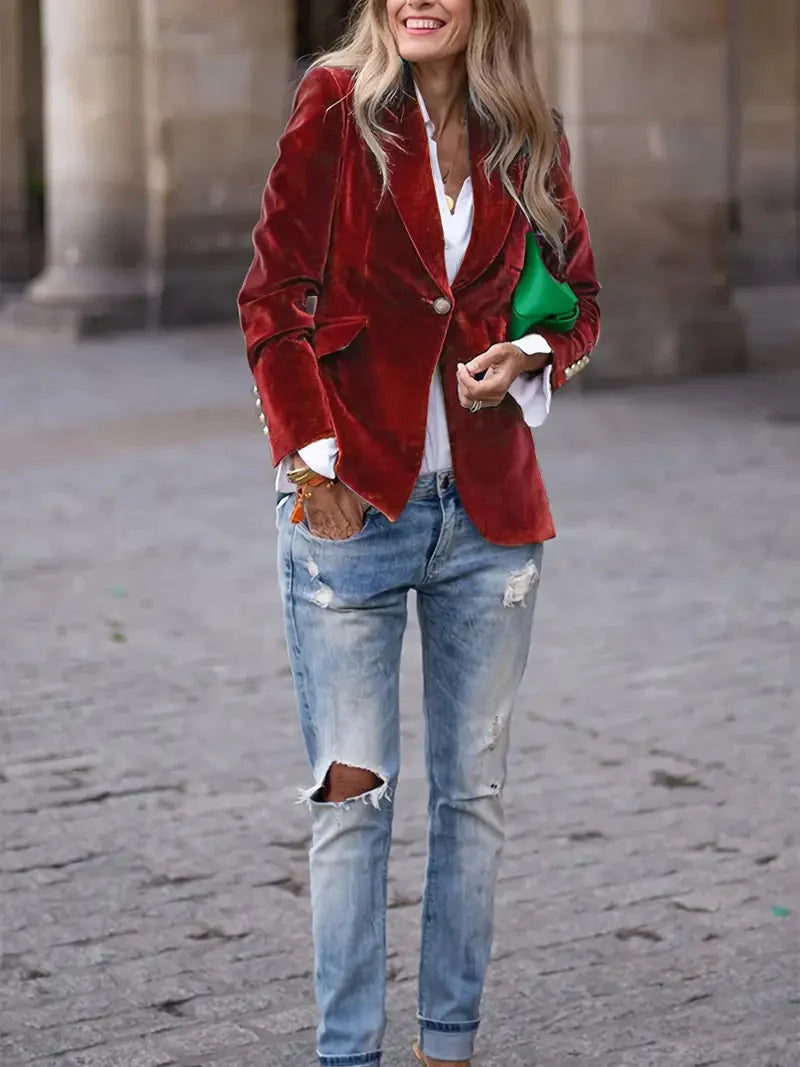 Sofia | Blazer in Velluto da Donna Elegante e Raffinato