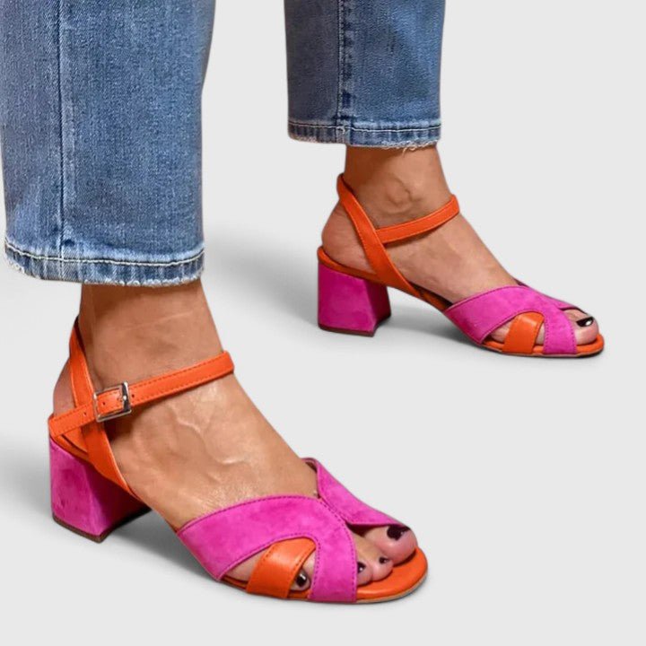 Amanda | Orthopedic Chunky Heels – Color Block Design per Donne
