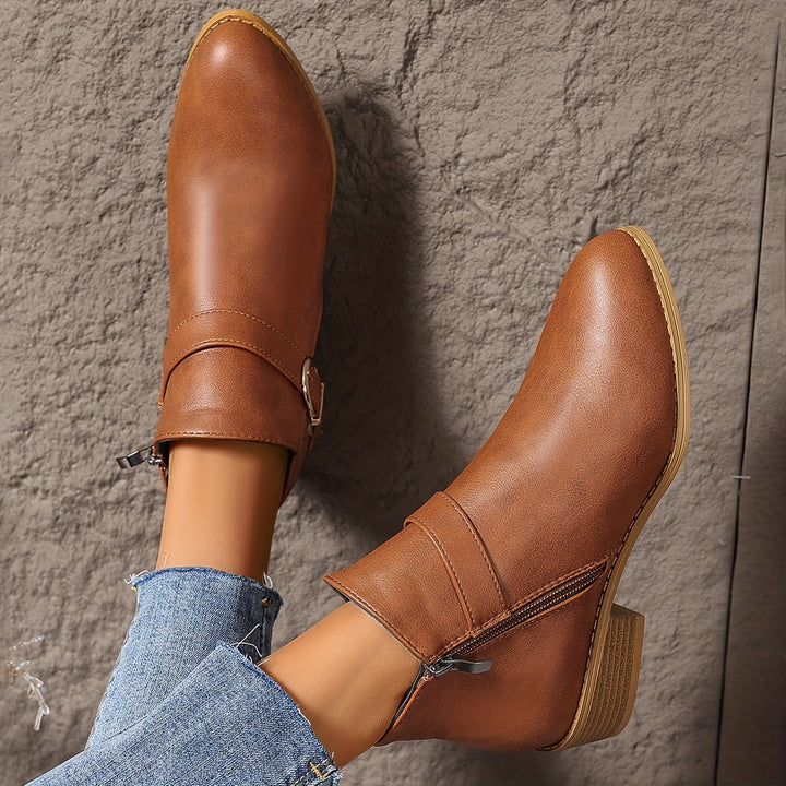 Serena | Chelsea-Stiefeletten mit Schnalle und niedrigem Blockabsatz