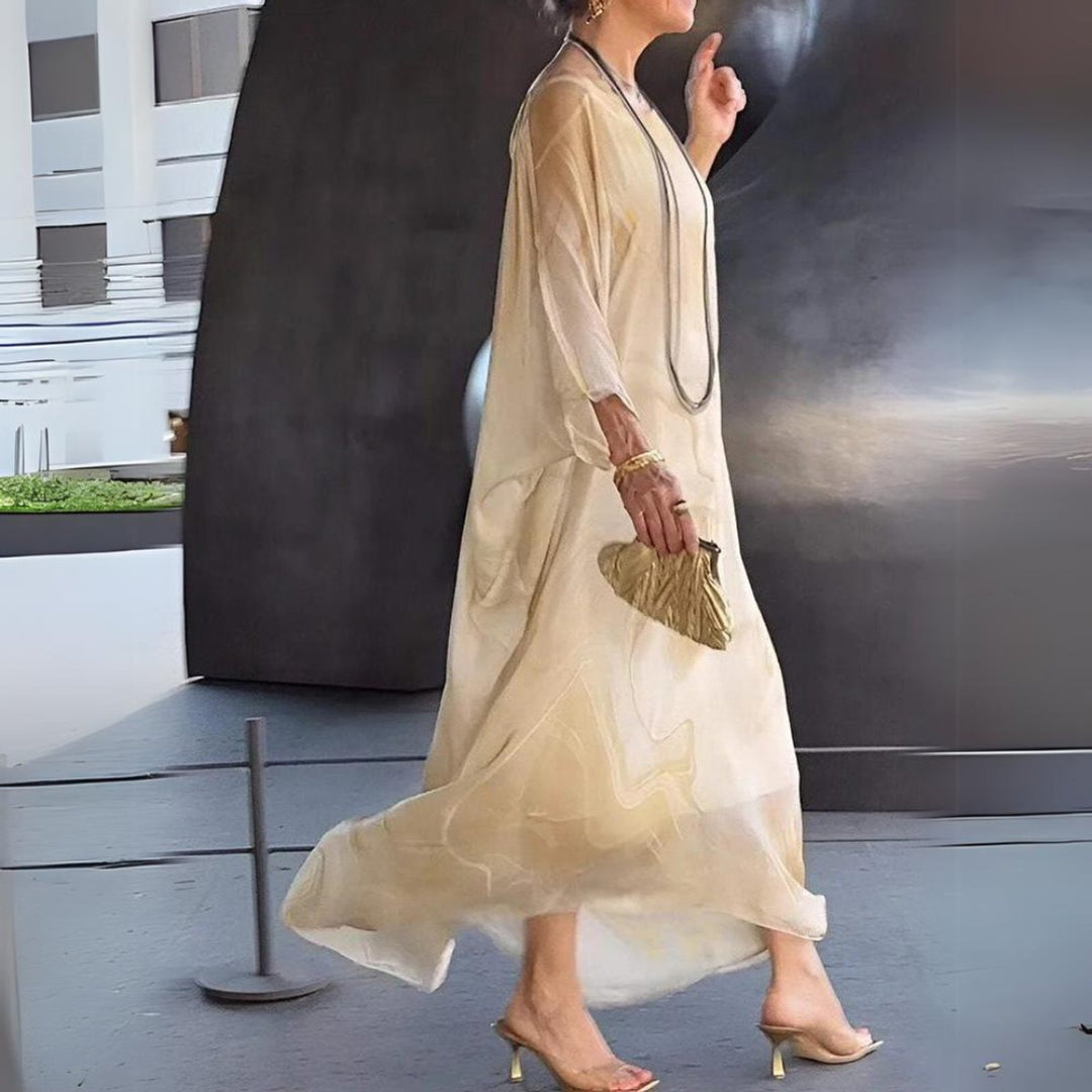 Lucy | Elegantes langärmeliges Maxikleid
