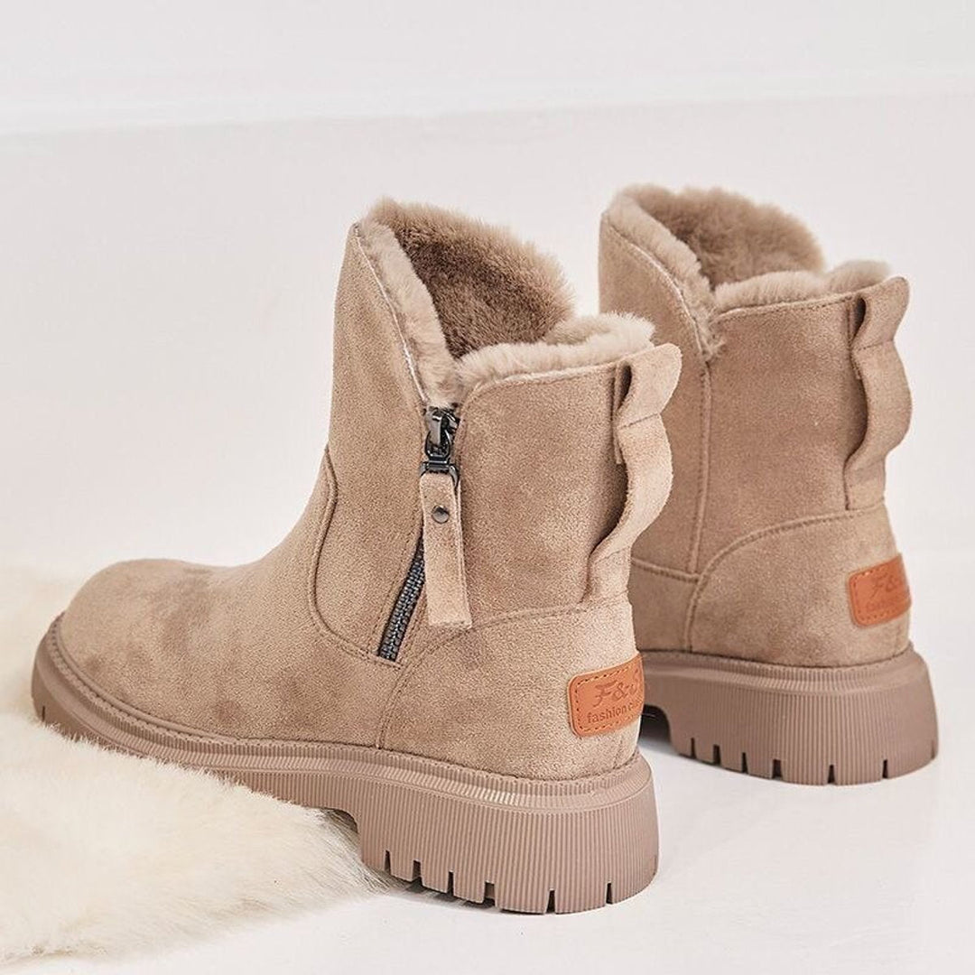 Nicole | Winterliche Wildlederstiefeletten mit Fleecefutter