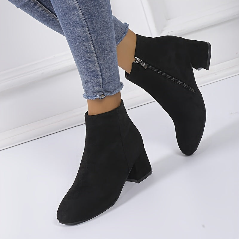 Julia | Suede-Look Chelsea Ankle Boots with Low Heel