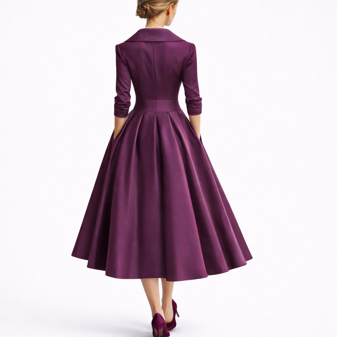Laura | Elegantes Midikleid in A-Linie für eine Herbsthochzeit