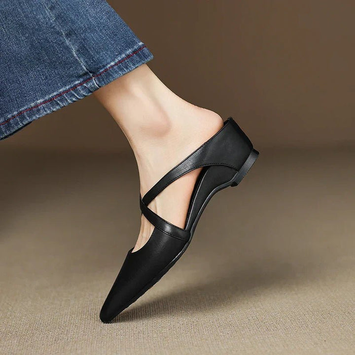 Serena | Mules Eleganti in Vera Pelle con Fasce Incrociate