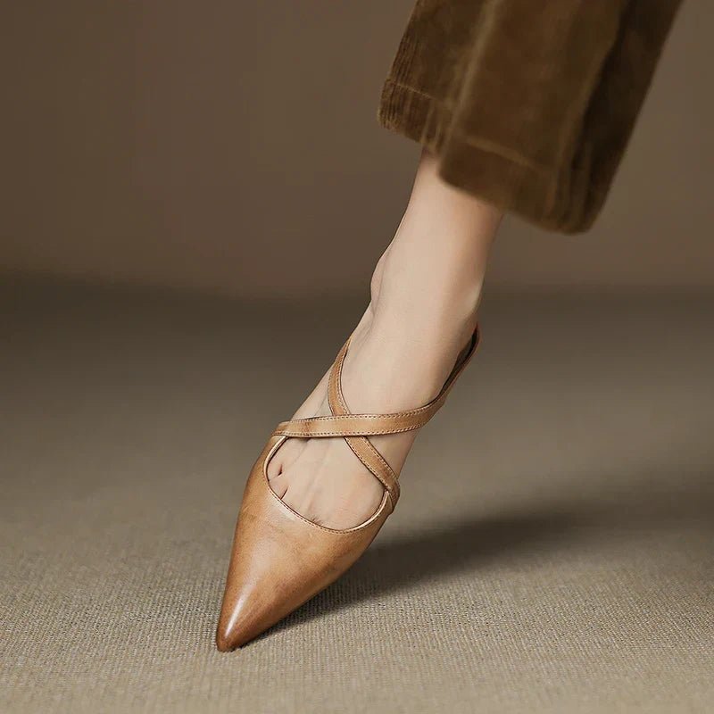 Serena | Mules Eleganti in Vera Pelle con Fasce Incrociate