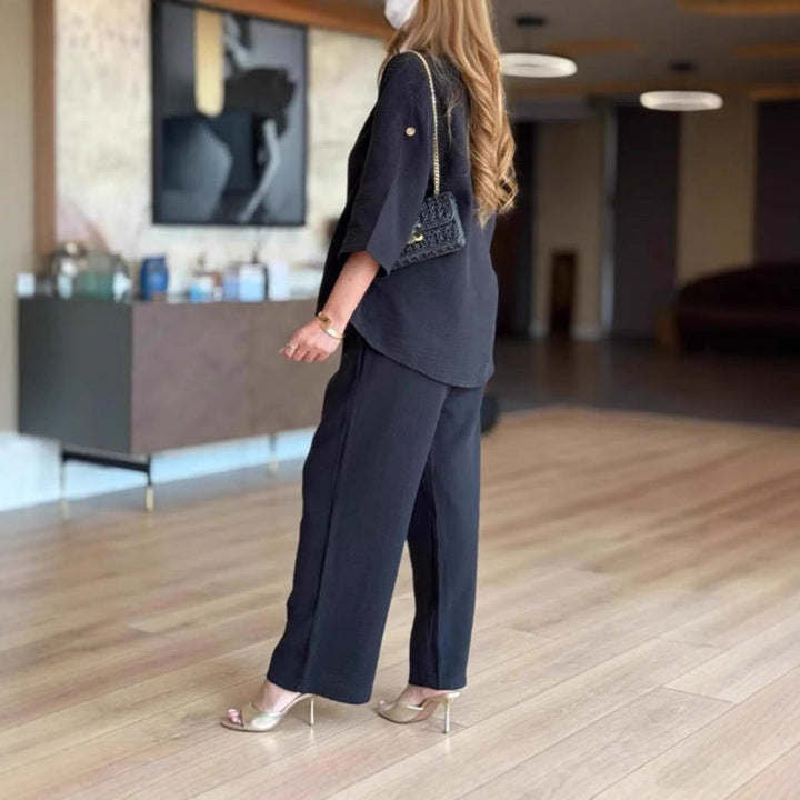Claudia | Set composto da un'elegante tunica e pantaloni a gamba larga