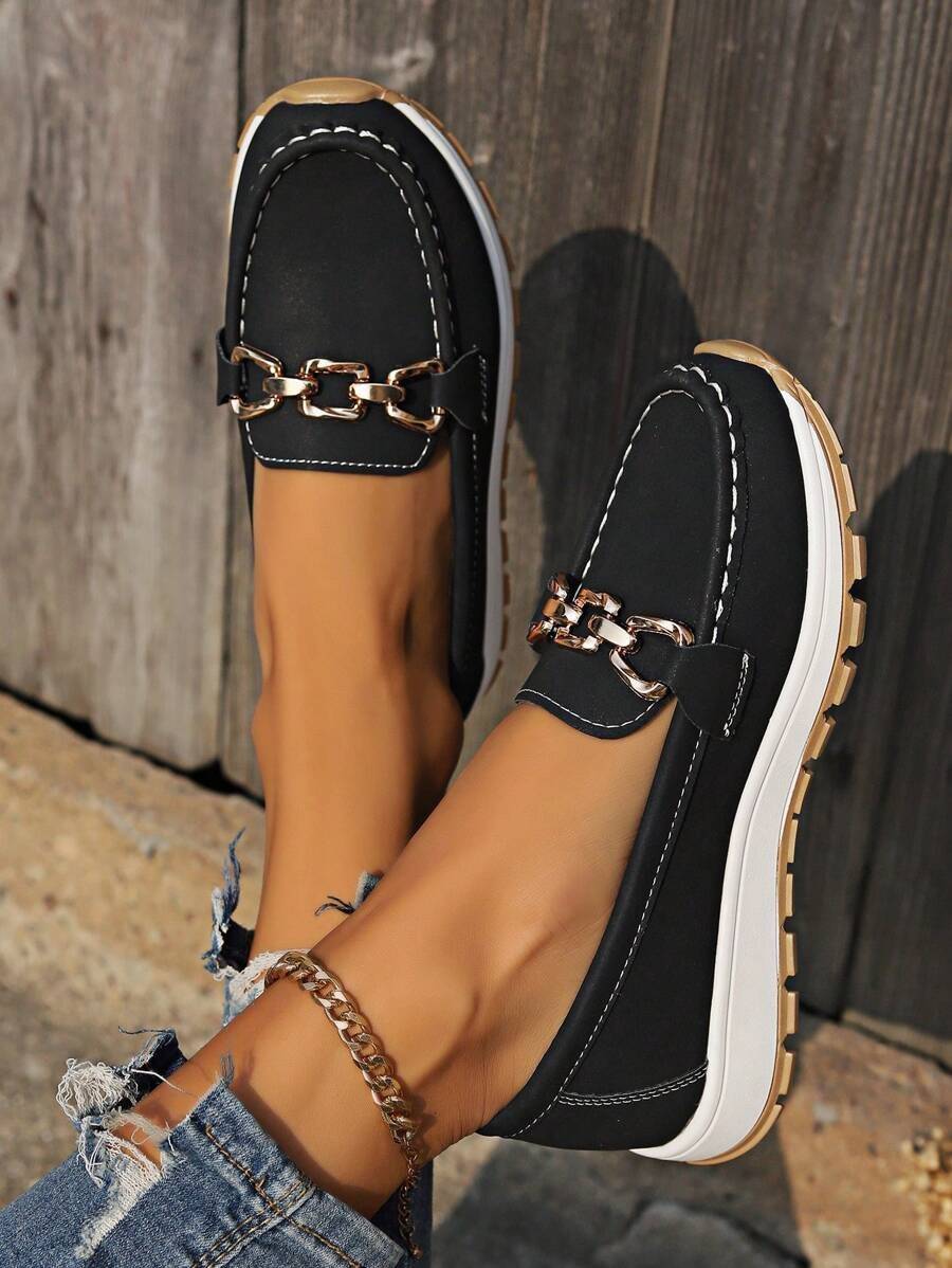 Clara | Orthopädische Slip-on-Mokassins mit elegantem Metalldetail