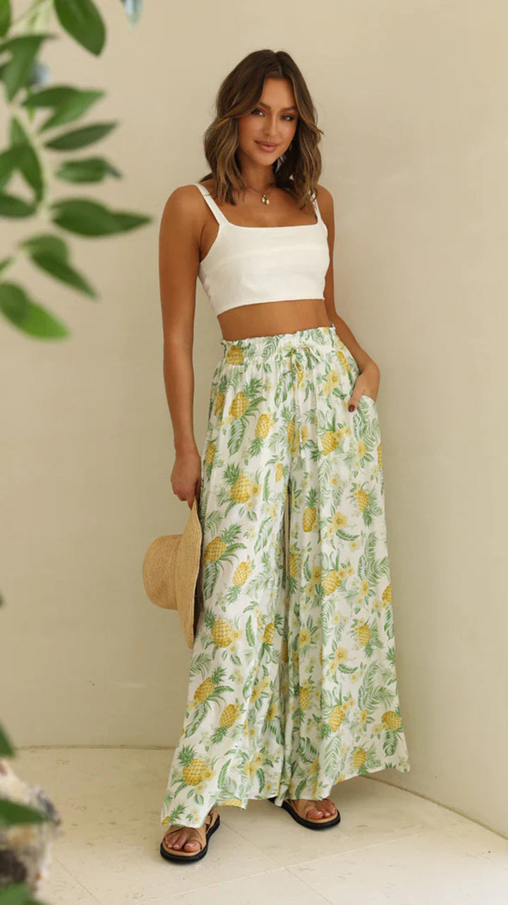 Aurora | Pantaloni Palazzo Donna Estivi a Gamba Larga