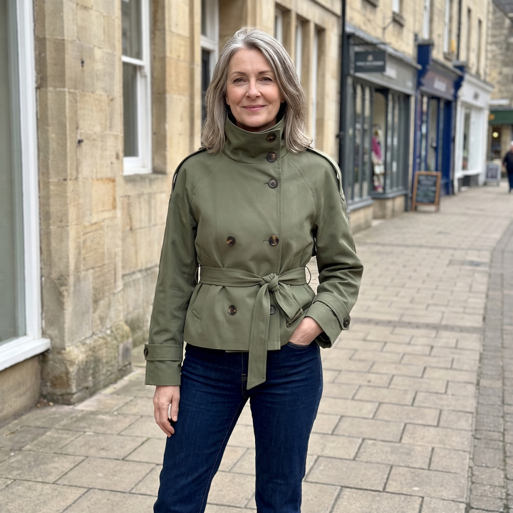 Evelyn | Trench Coat con Cintura – Elegante Stile Classico