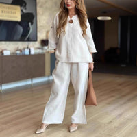 Claudia | Set composto da un'elegante tunica e pantaloni a gamba larga