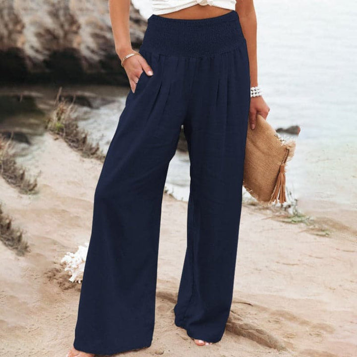 Mandy | Pantaloni Donna in Lino e Cotone a Gamba Larga