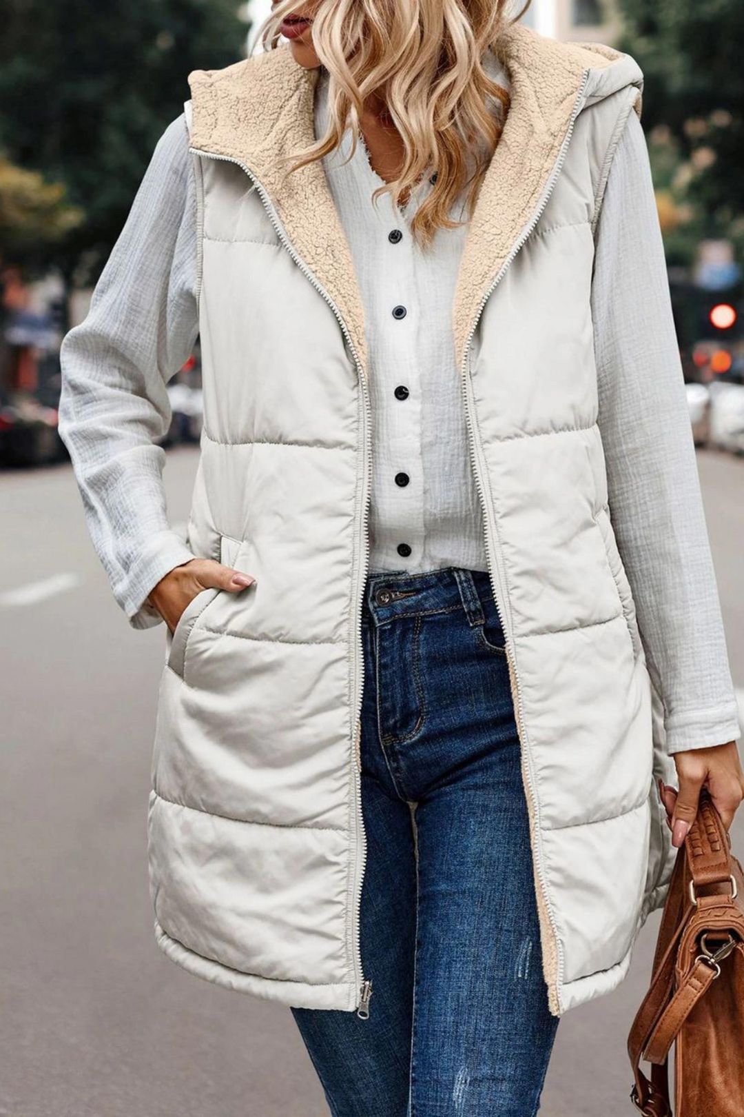 Valentina | Gilet con Cappuccio Caldo e Moderno