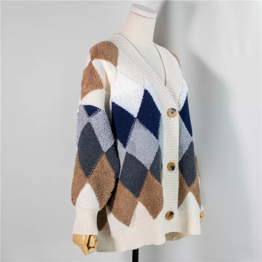 Alessia | Cardigan Oversize in Maglia con Bottoni Eleganti