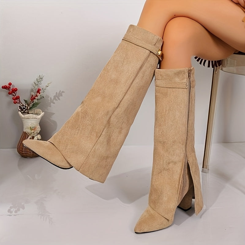 Layla | Eleganti stivali al ginocchio con punta affusolata