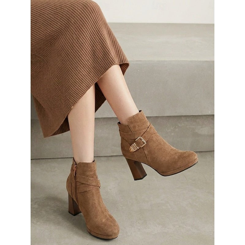 Renata | Ankle Boots – Stile conTacco a Blocco con Cinturino