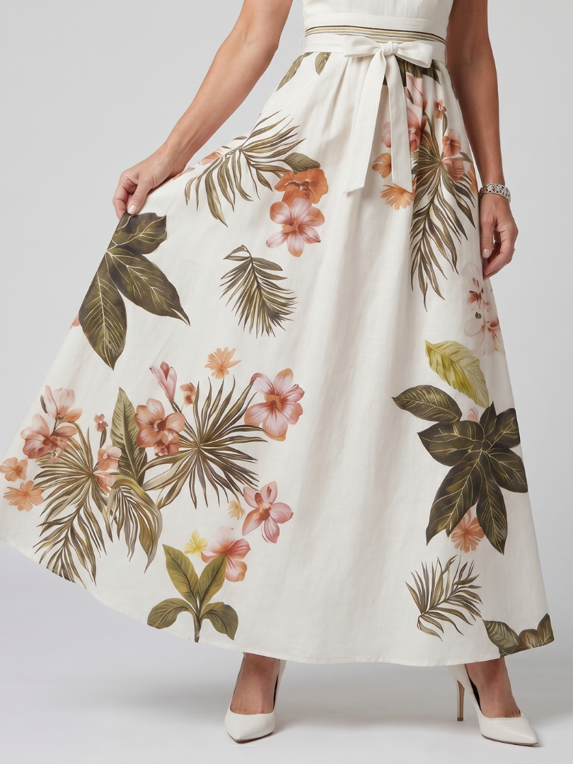 Meadow | Maxi Dress – Halter Neckline with Botanical Print