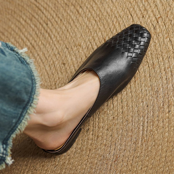 Mila | Mules senza lacci in pelle intrecciata eleganti e comodi
