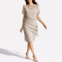 Camilla | Chiffonkleid mit Volants für eine Herbsthochzeit