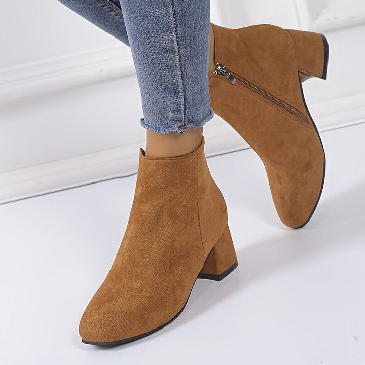 Julia | Suede-Look Chelsea Ankle Boots with Low Heel