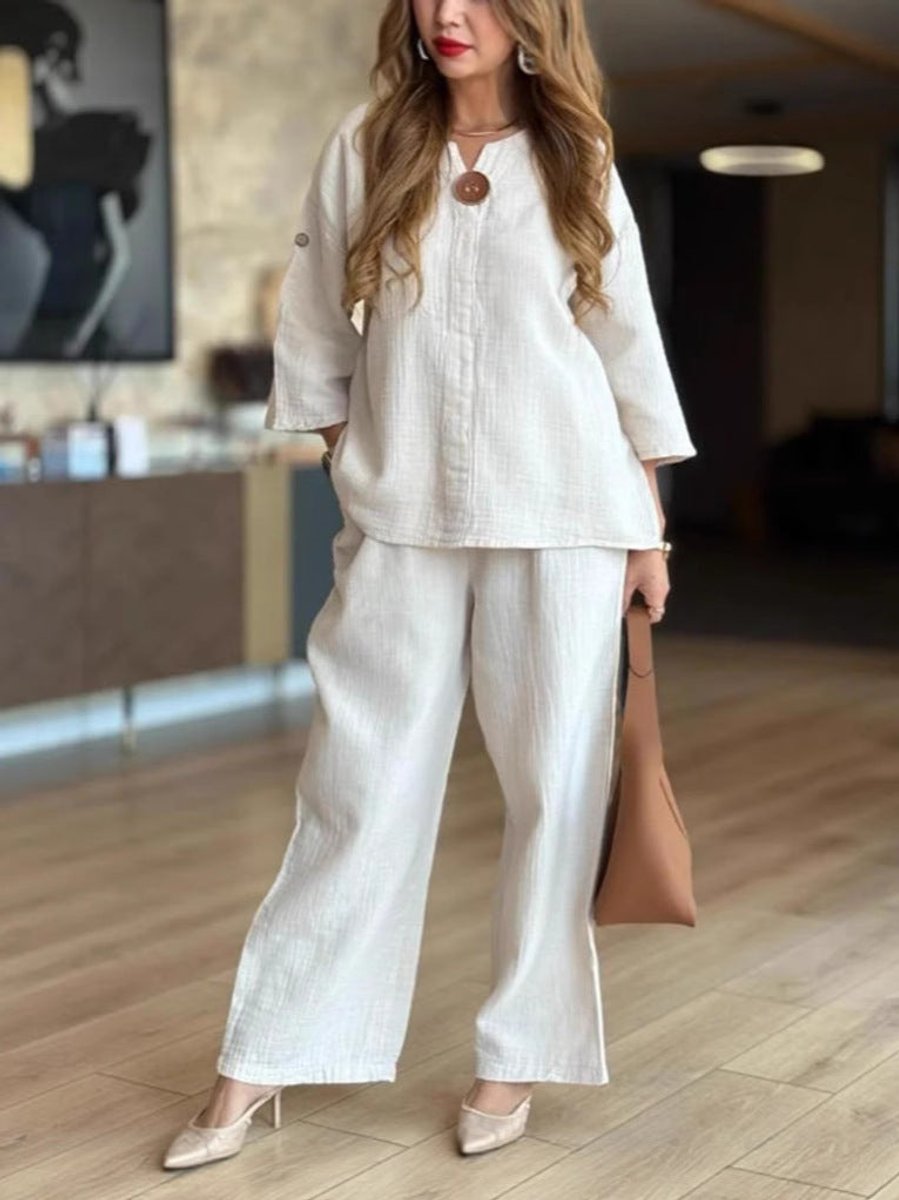 Claudia | Set composto da un'elegante tunica e pantaloni a gamba larga