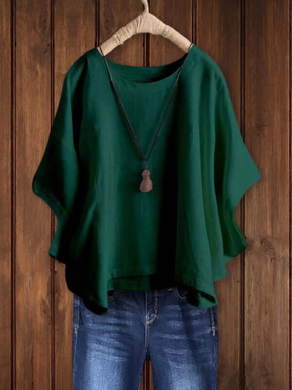 Aurora | Tunica Top Donna Casual con Scollo Rotondo e Maniche Dolman