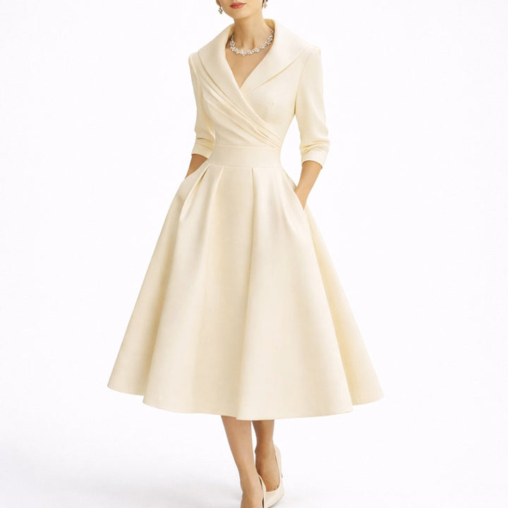 Laura | Elegantes Midikleid in A-Linie für eine Herbsthochzeit