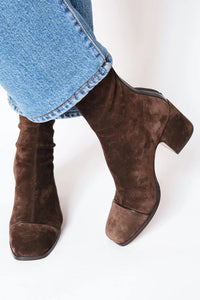 Valentina | Contemporary Suede Ankle Boots with Square Toe