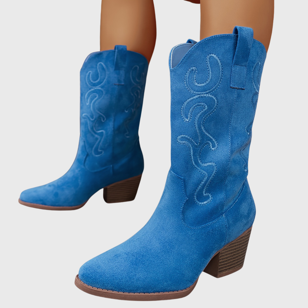 Valentina | Farbige und elegante Cowboystiefel mit weitem Schaft