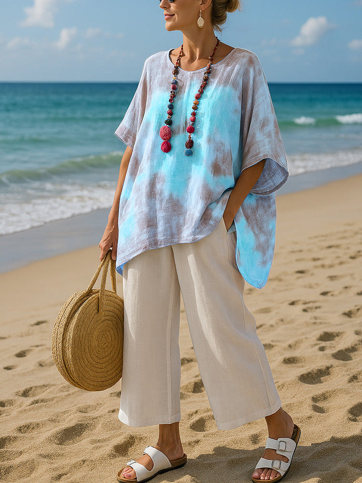 Camilla | Tunica Top Donna Asimmetrica Leggera con Sfumatura