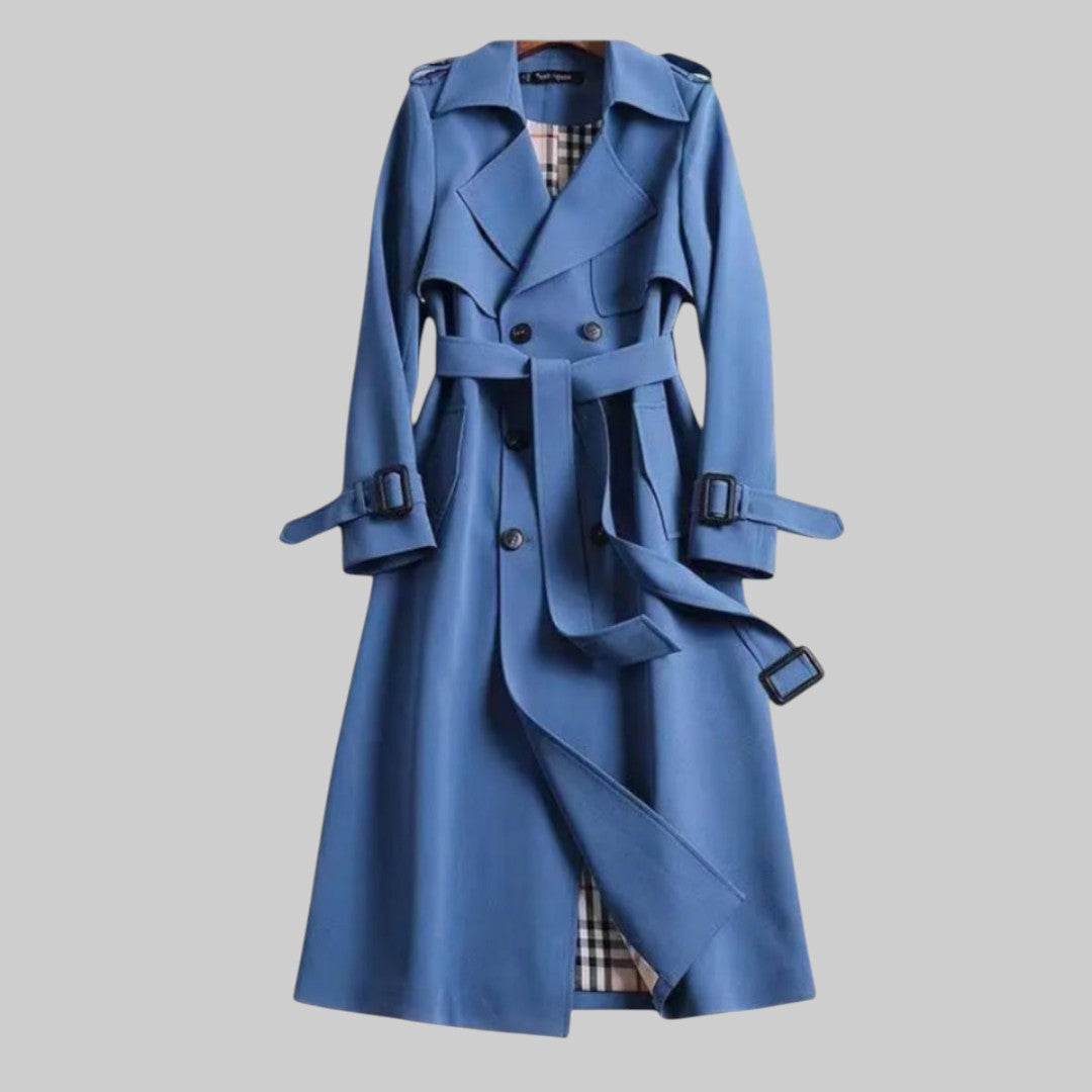Caroline | Elegant and comfortable long double-breasted trench coat
