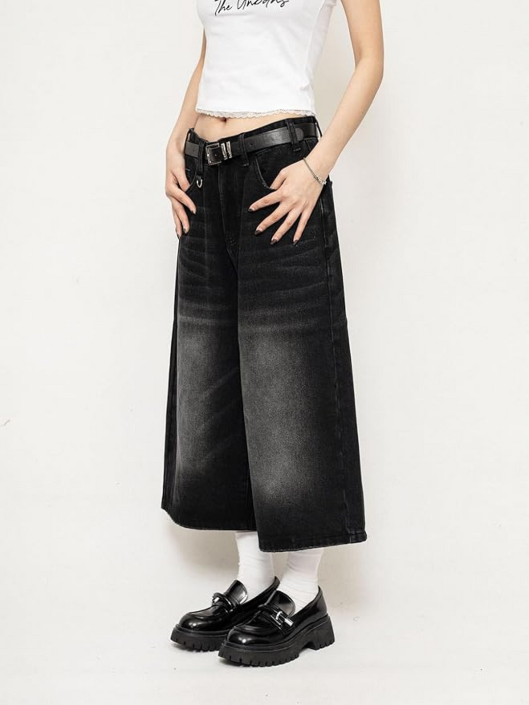 Diana | Jeans Culotte Donna in Denim a Gamba Larga