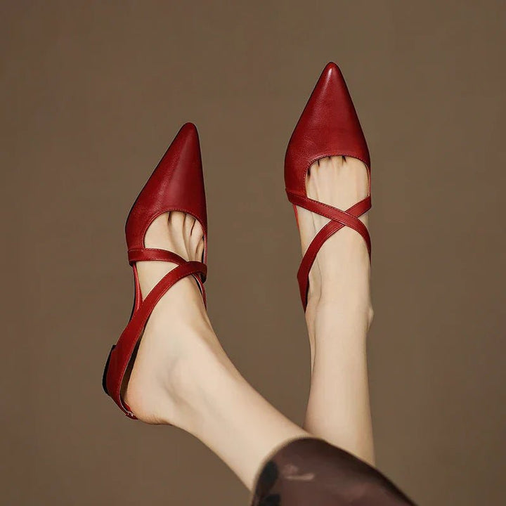 Serena | Mules Eleganti in Vera Pelle con Fasce Incrociate