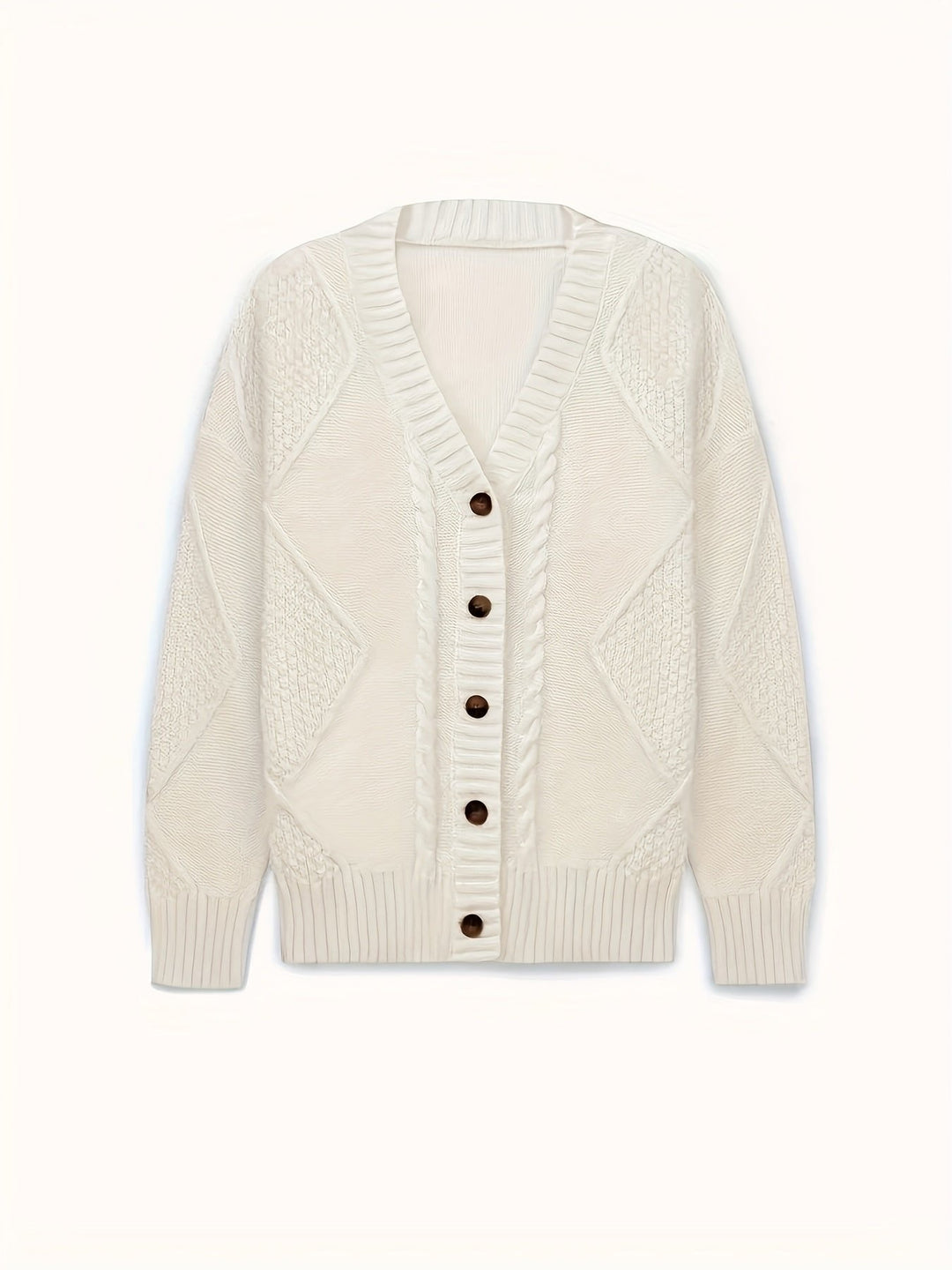 Lucinda | Cable-Knit Cardigan – Cozy Button Front Design